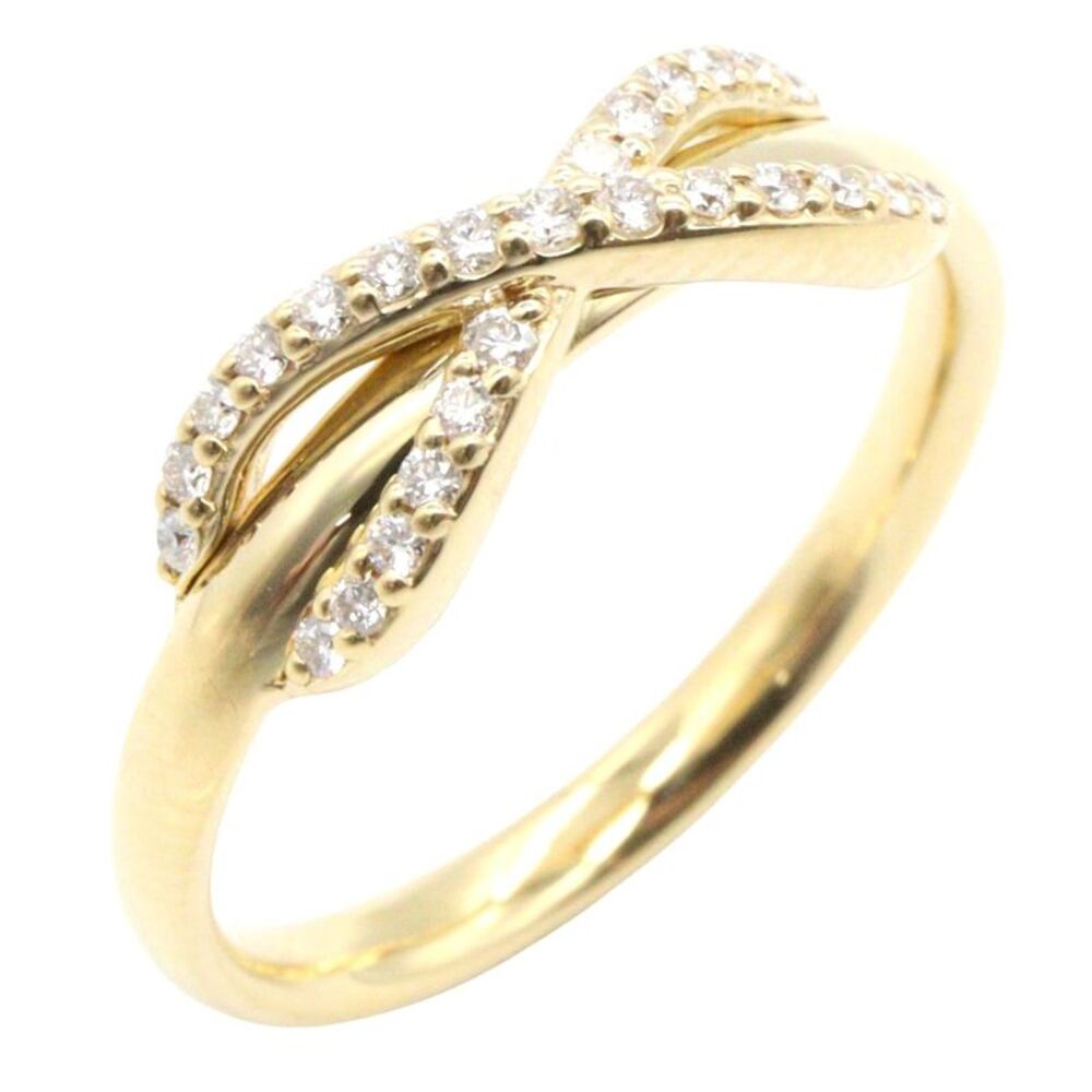 Tiffany & Co Infinity Diamond Ring K18 Yellow Gold